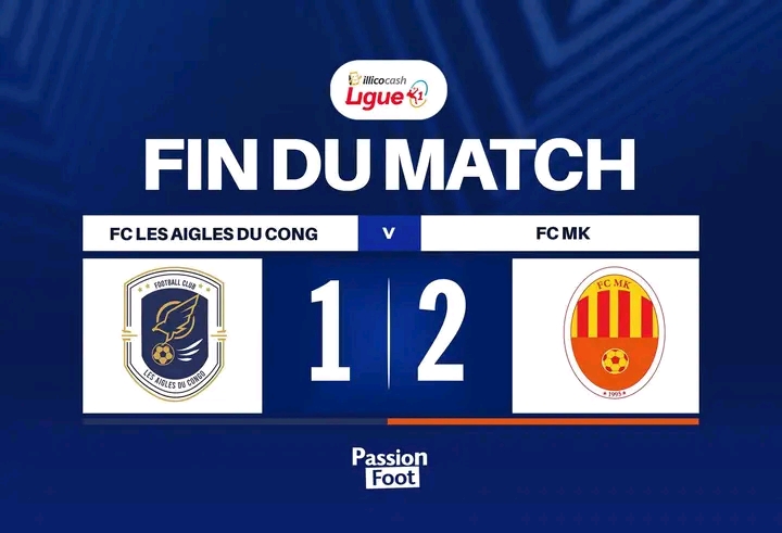 Linafoot Ligue 1 : Le FC MK  bat le FC Les Aigles du Congo ( 2-1)