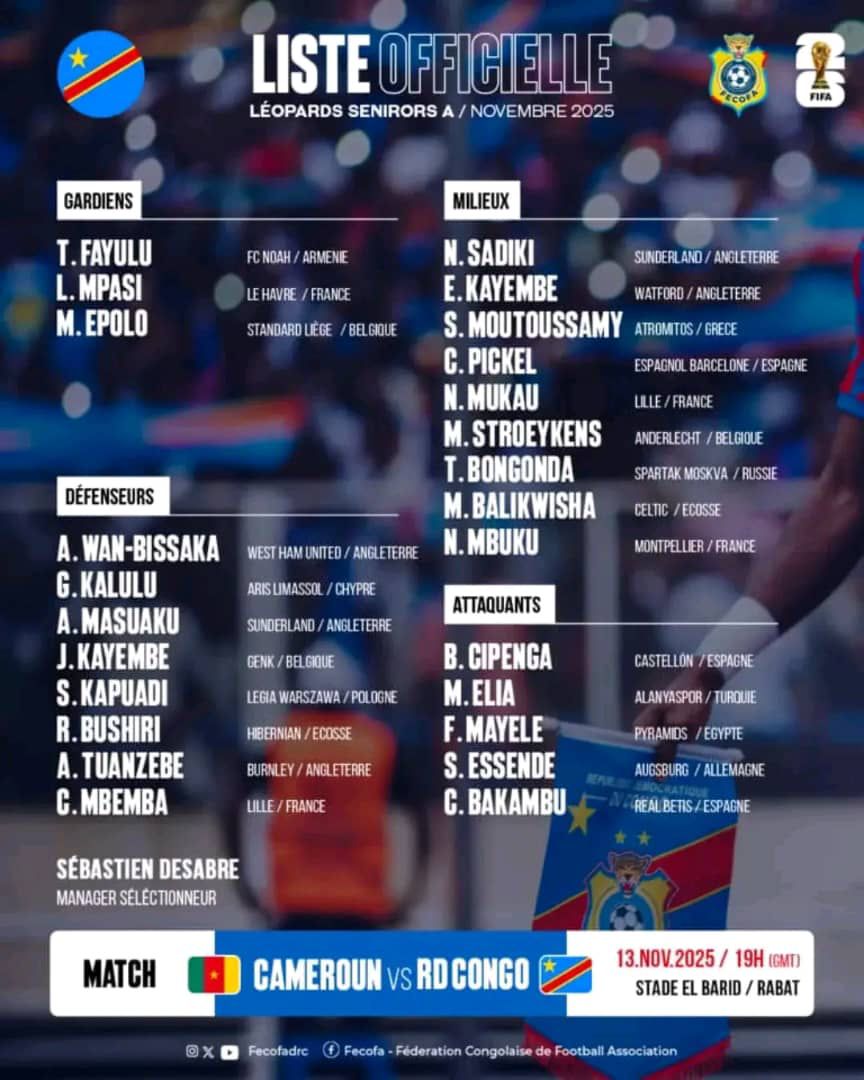 Barrages Mondial 2026 : 3 nouveaux Léopards dans la tanière